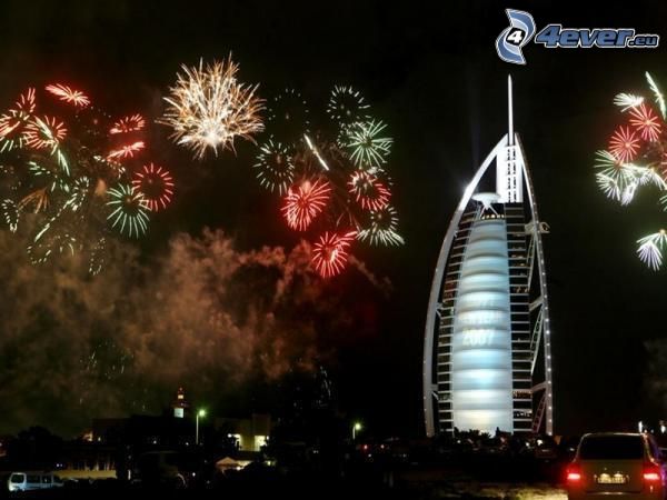 [obrazky.4ever.sk] burj al arab, dubaj, ohnostroj, hotel 142984