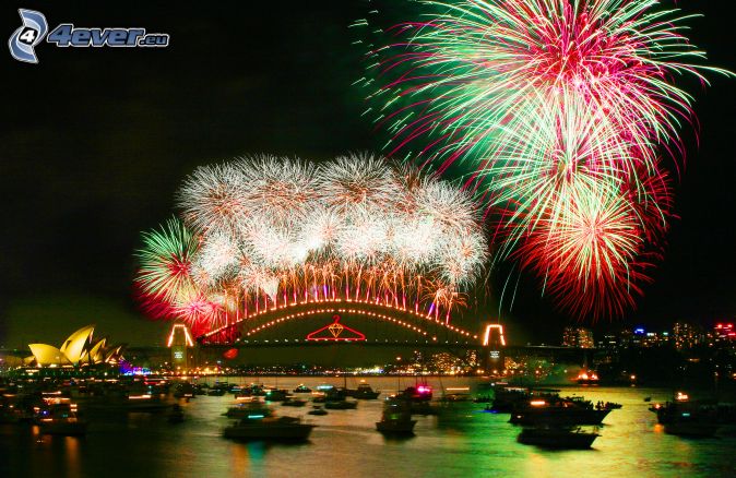 [obrazky.4ever.sk] ohnostroj nad sydney, novy rok, sydney harbour bridge 162976